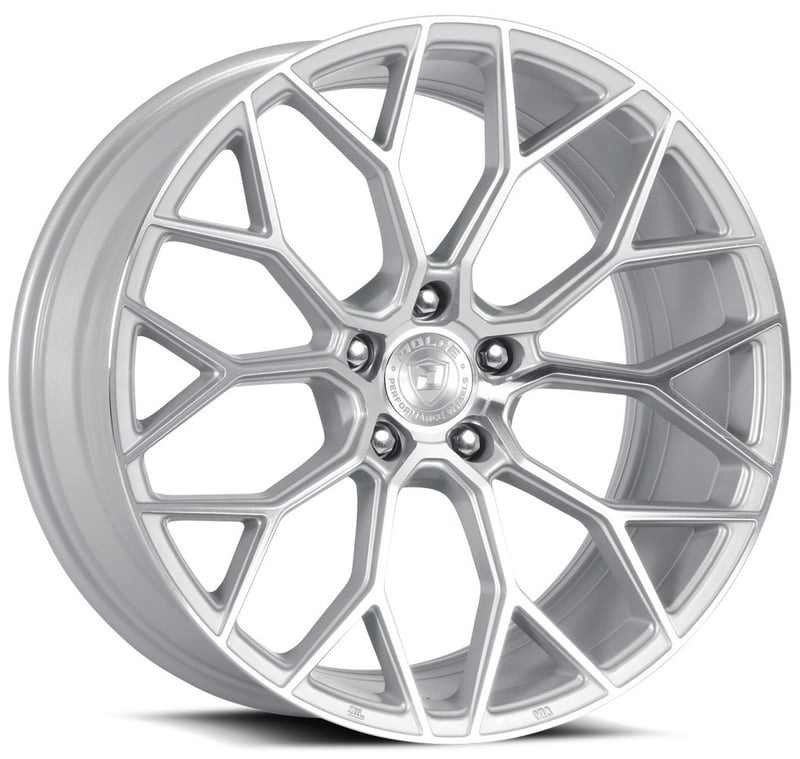 18x8.5 dolce performance pista gloss silver machined 5x120 35mm