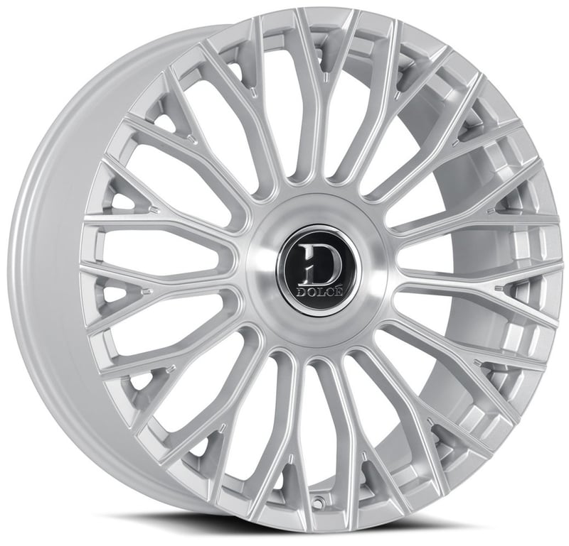 22x9 dolce luxury roma gloss silver brushed 5x4.25/108 5x112 35mm