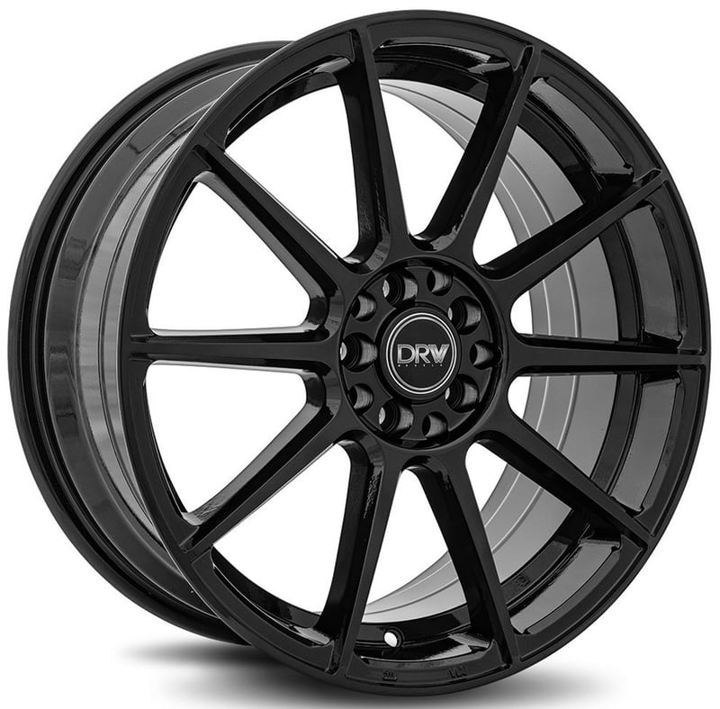 18x8 drw d10 gloss black 5x100 5x4.5/114.3 40mm
