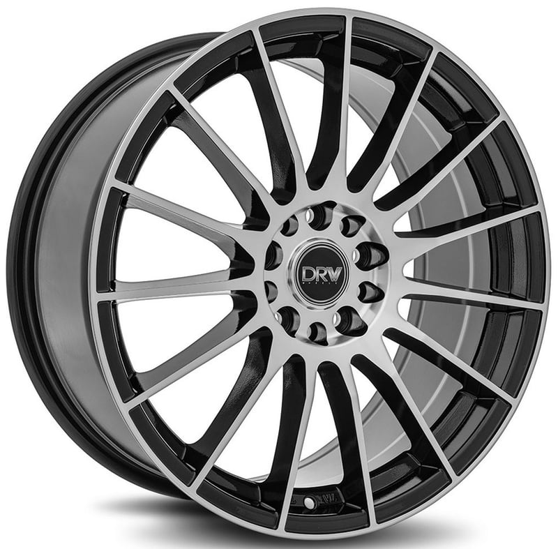 18x8 drw d15 gloss black machined face 5x100 5x4.5/114.3 40mm
