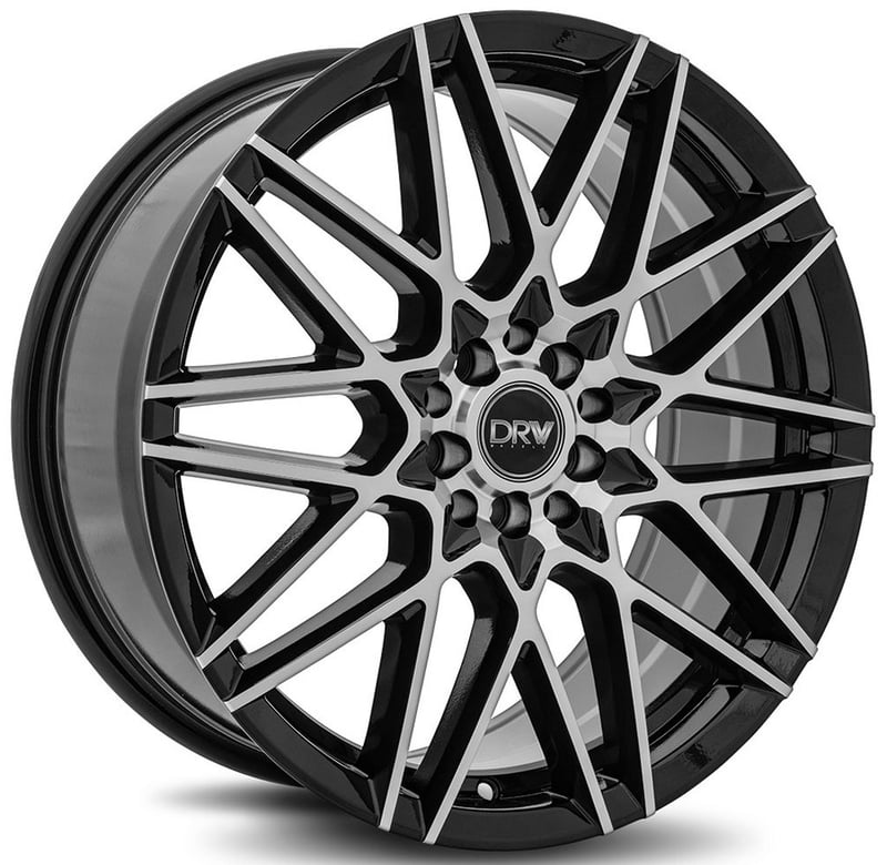 17x7 drw d17 gloss black machined face 4x4.25/108 4x4.5/114.3 40mm
