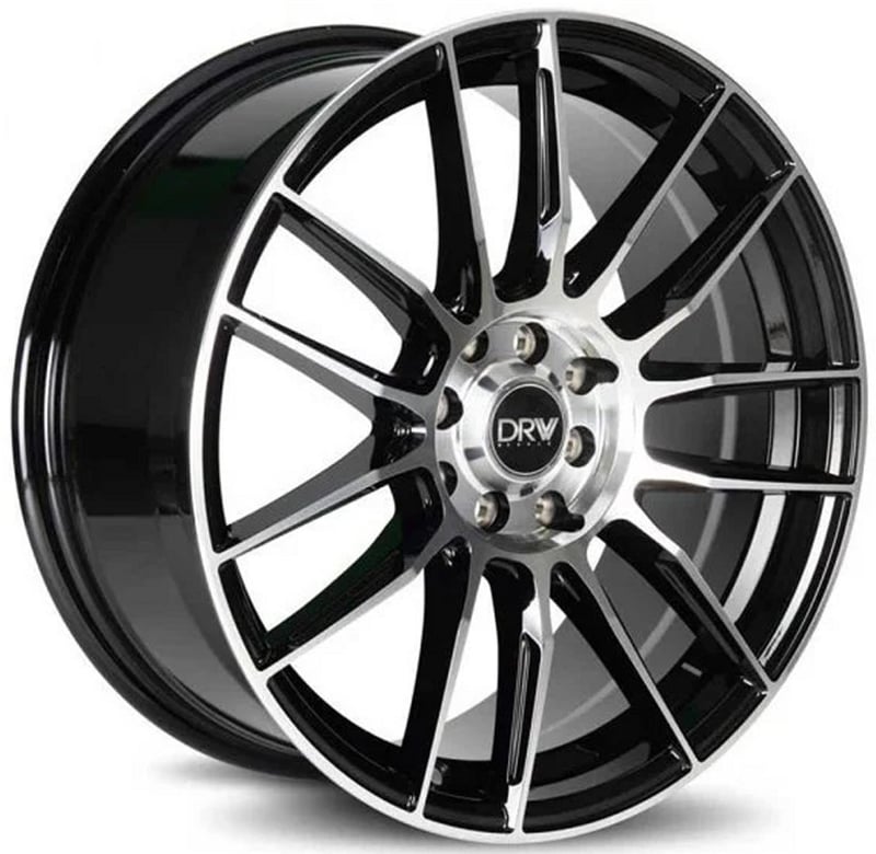 18x8 drw d22 gloss black machined face 5x105 5x4.5/114.3 38mm