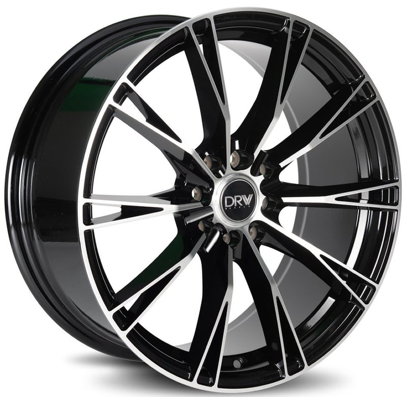 18x8 drw d23 gloss black machined face 5x110 5x4.5/114.3 38mm