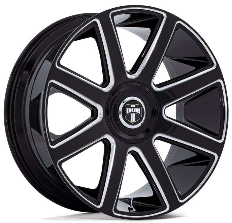 (clearance - no returns) 24x10 dub dc273 pull gloss black milled 6x135 6x5.5/139.7 30mm