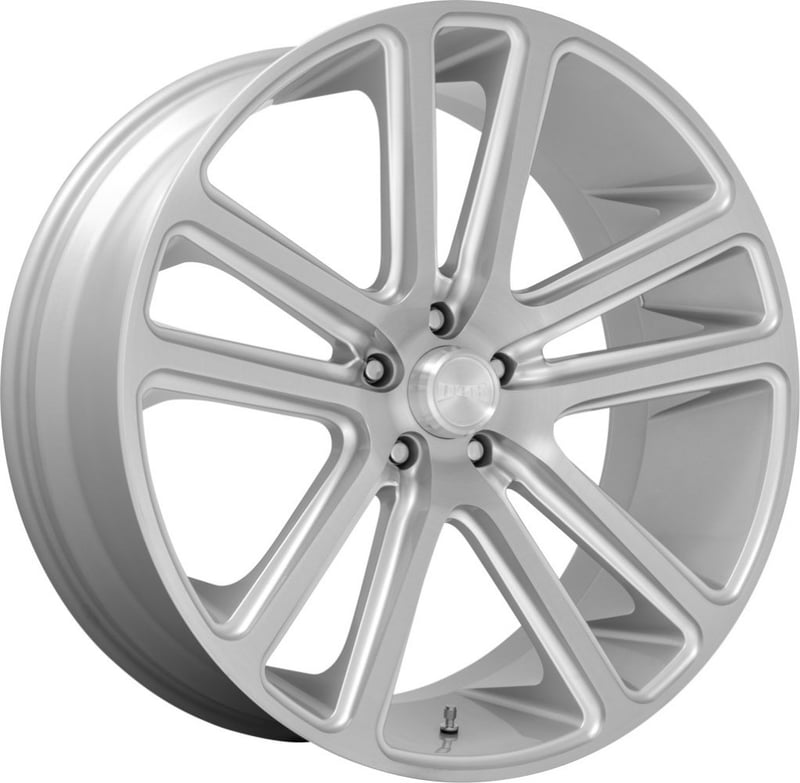 (clearance - no returns) 24x10 dub flex gloss silver brushed s257 6x135 30mm