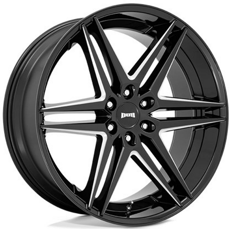 (clearance - no returns) 24x10 dub dirty dog gloss black milled s267 6x135 30mm