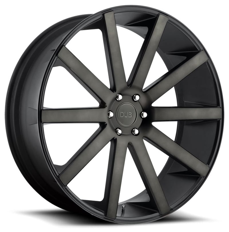 22x9.5 dub shot calla matte black machined w/ tint s121 6x5.5/139.7 20mm