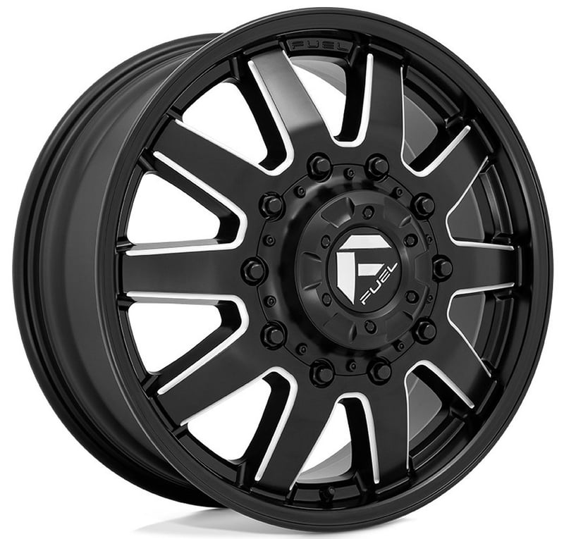 20x8.25 fuel off-road maverick matte black w/ milled accent dually front d538 10x225 105mm 171.1 c.b.