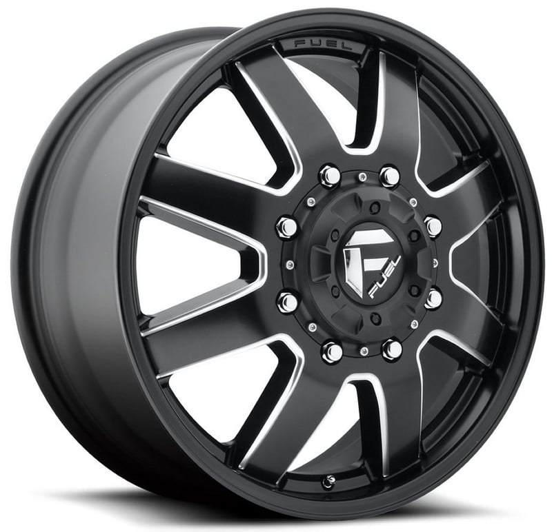 20x8.25 fuel off-road maverick matte black w/ milled accent dually front d538 8x200 122mm 142.0 c.b.