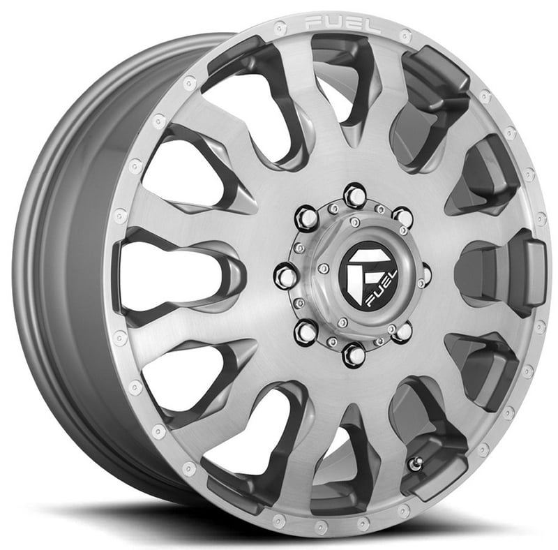 20x8.25 fuel off-road blitz platinum brushed & tinted dually front d693 8x200 105mm 142.0 c.b.