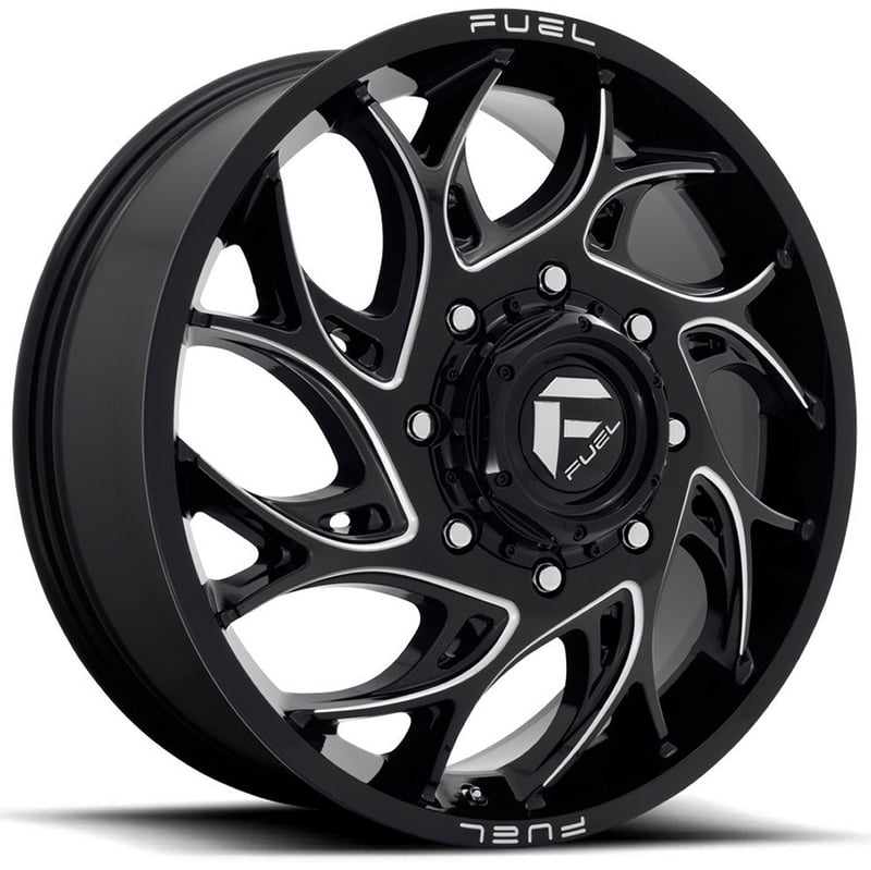 22x8.25 fuel off-road runner gloss black milled dually front d741 8x200 105mm 142.0 c.b.
