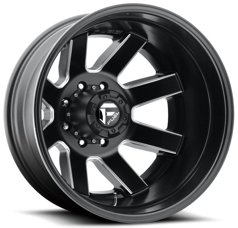 (clearance - no returns) 24x8.25 fuel off-road maverick matte black w/ milled accent dually rear outer d538 8x170 -176mm 125.1 c.b.