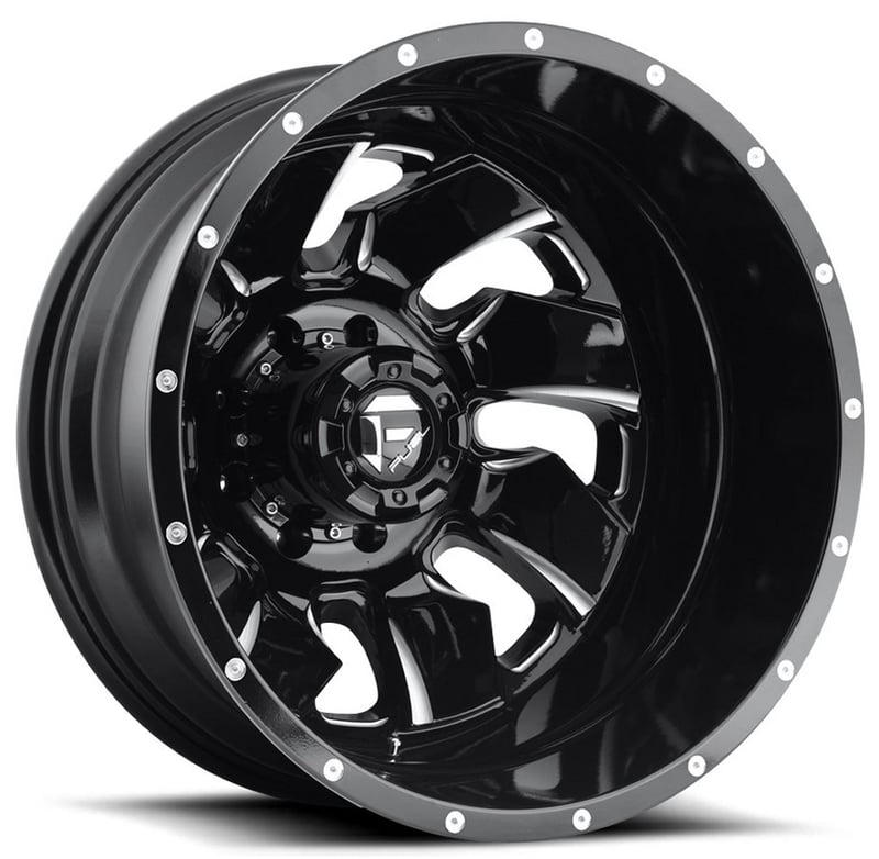 20x8.25 fuel off-road cleaver gloss black milled dually rear outer d574 8x6.5/165 -221mm 117.0 c.b.