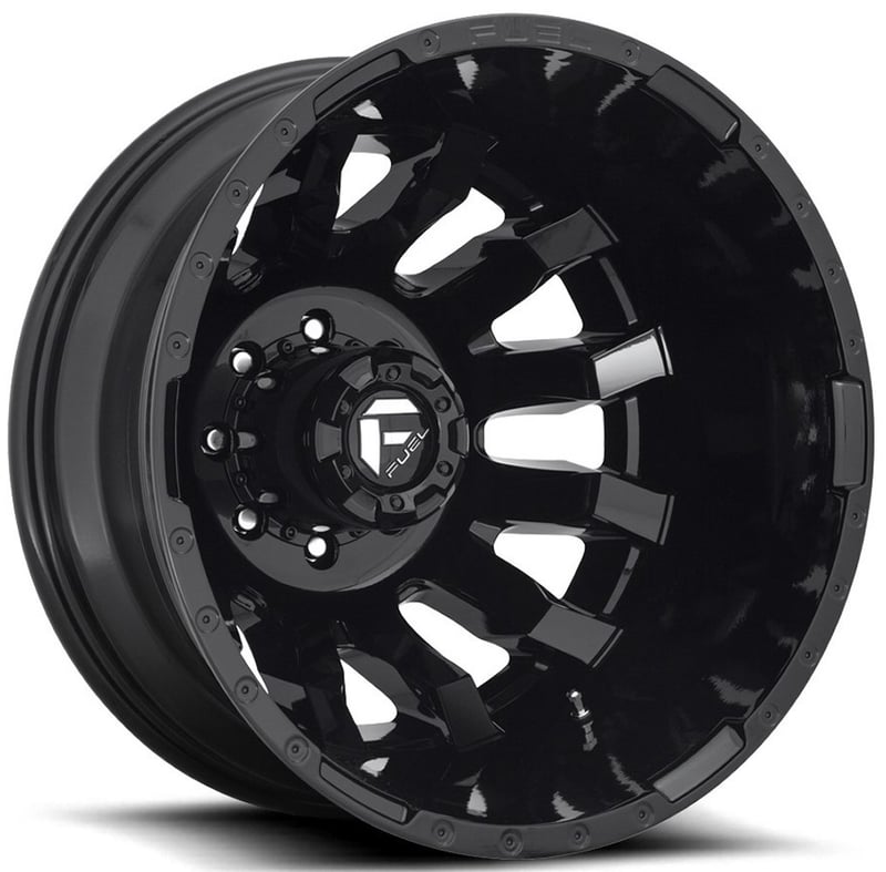 20x8.25 fuel off-road blitz gloss black dually rear outer d675 8x200 -202mm 142.0 c.b.