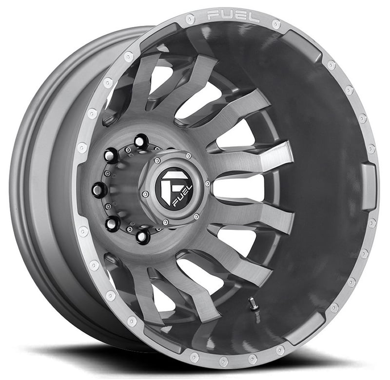 20x8.25 fuel off-road blitz platinum brushed & tinted dually rear outer d693 8x200 -202mm 142.0 c.b.