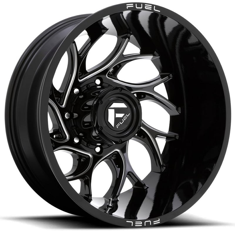20x8.25 fuel off-road runner gloss black milled dually rear outer d741 8x200 -202mm 142.0 c.b.