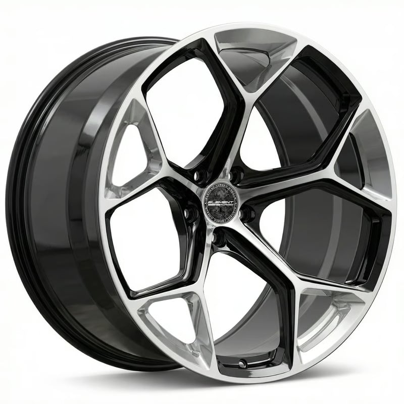 22x8 element forged sf-10 gloss black w/ polished face (full forged) (custom)
