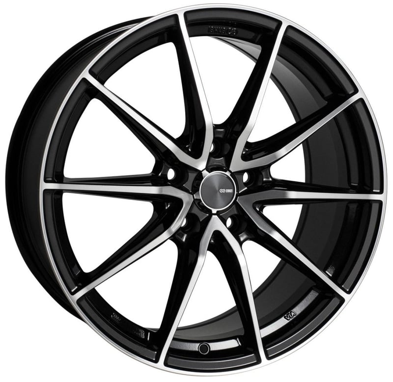 (clearance - no returns) 16x7 enkei draco gloss black machined 5x4.5/114.3 38mm
