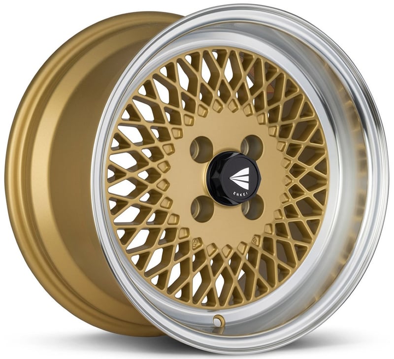 15x7 enkei enkei92 gold machined lip 4x4.5/114.3 38mm