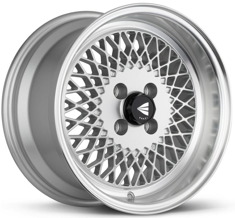 15x8 enkei enkei92 silver machined lip 4x100 25mm