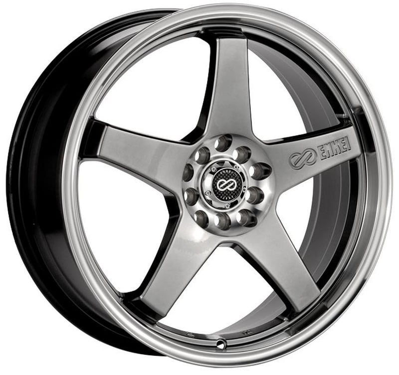 17x7 enkei ev5 hyper black w/ machined lip 5x105 5x110 38mm