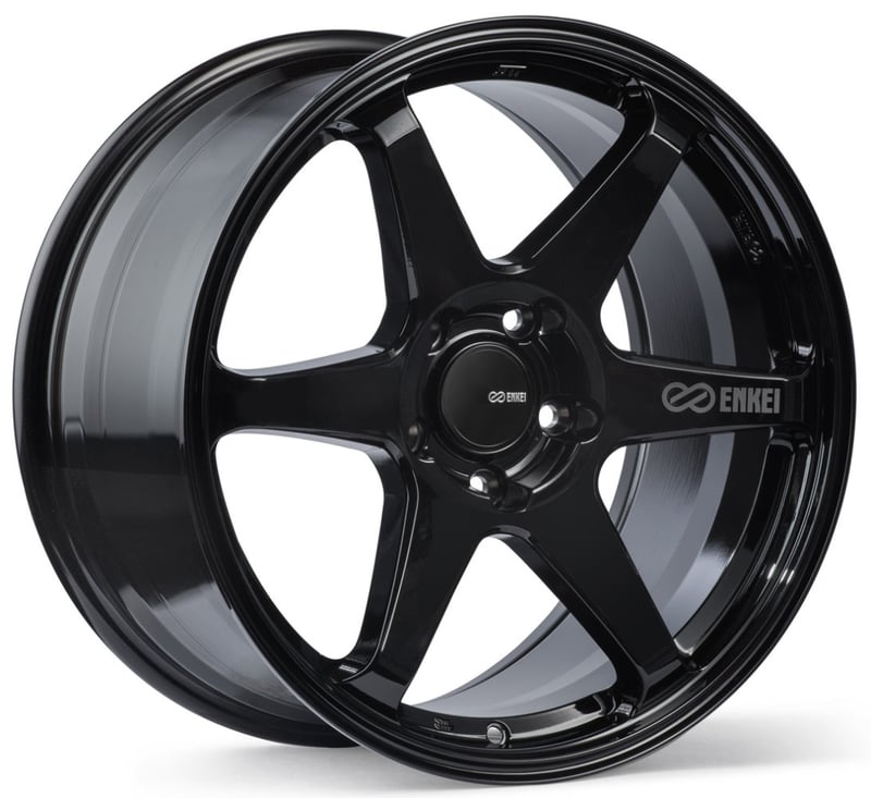 18x9.5 enkei t6r gloss black 5x100 45mm
