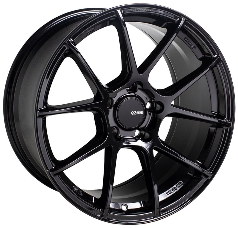 18x9.5 enkei ts-v gloss black 5x4.5/114.3 15mm