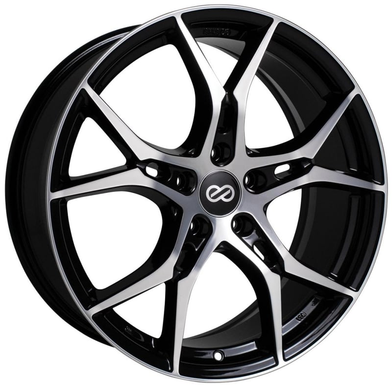 18x8 enkei vulcan gloss black machined 5x120 40mm