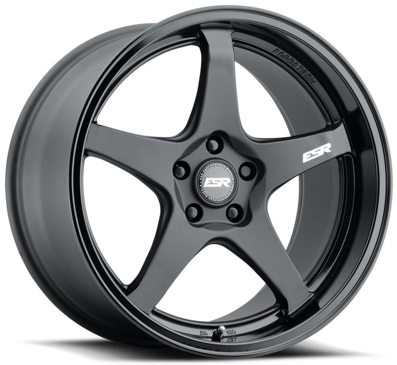 18x10.5 esr ap5 matte black w/ gloss black lip (flow form) 5x4.25/108 22mm (custom)