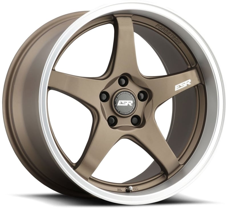 19x8.5 esr ap5 matte bronze w/ machined lip (flow form) 5x120 30mm (custom)