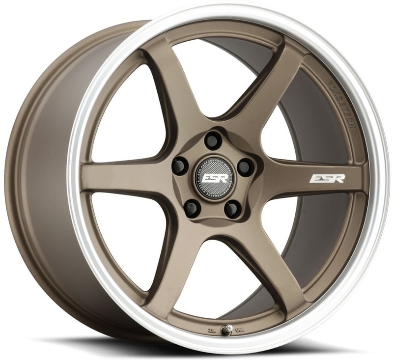 18x8.5 esr ap6 matte bronze w/ machined lip (flow form) 5x110 30mm (custom)