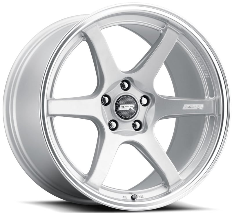 19x9.5 esr ap6 hyper silver w/ machined lip (flow form) 5x4.5/114.3 35mm
