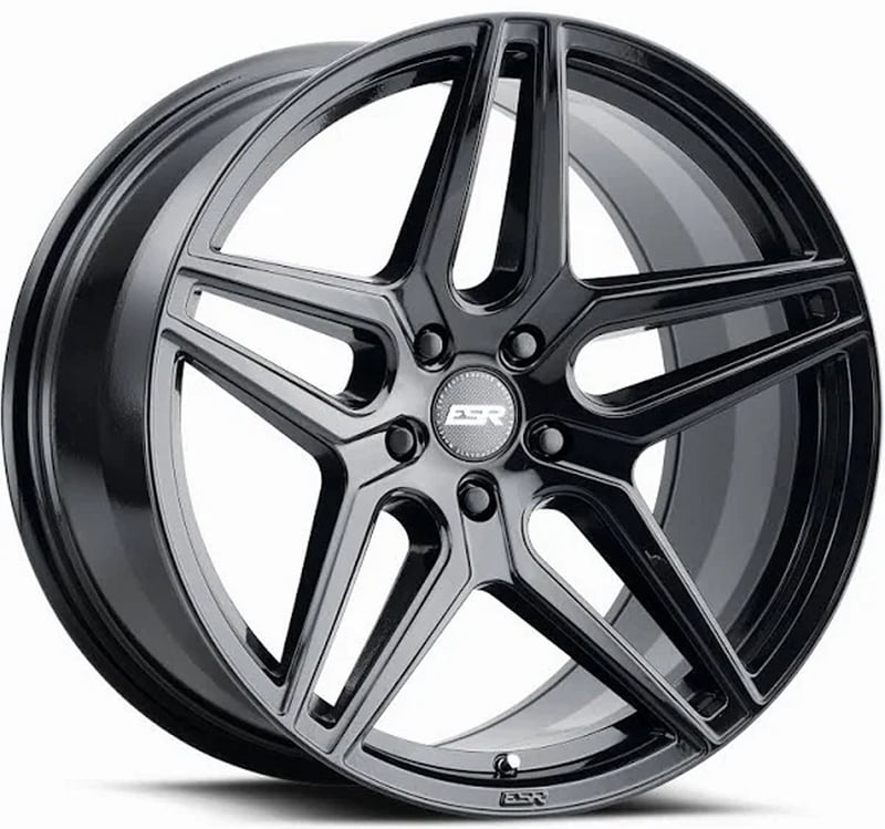 18x8.5 esr rf15 gloss black (rotary forged) 5x120 30mm (custom)