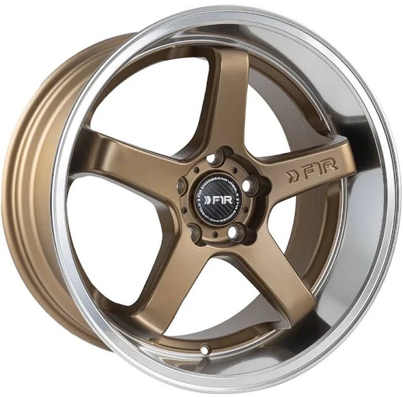 18x9.5 f1r fc5 satin bronze w/ polish lip 5x4.5/114.3 38mm