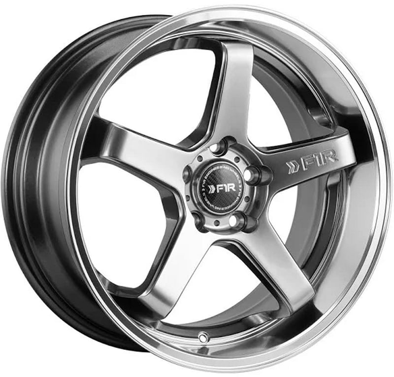 18x8.5 f1r fc5 hyper black w/ polish lip 5x112 35mm