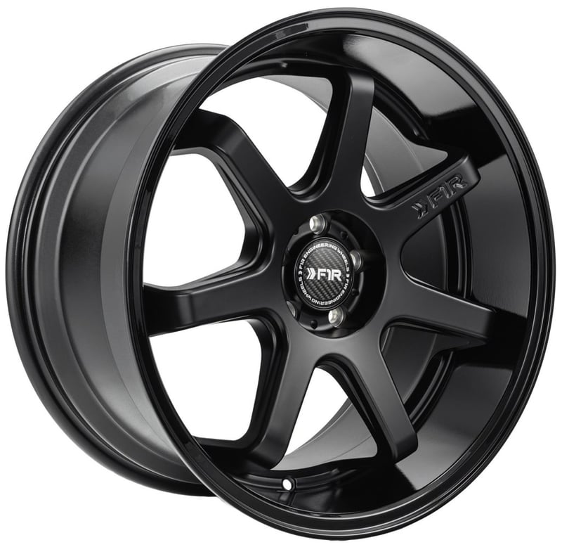 18x9.5 f1r fc7 matte black w/ gloss black lip 5x100 35mm