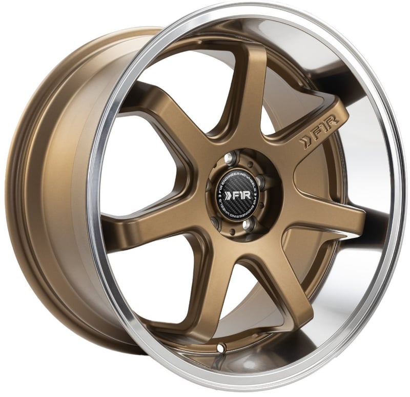 18x9.5 f1r fc7 satin bronze w/ polish lip 5x4.5/114.3 38mm