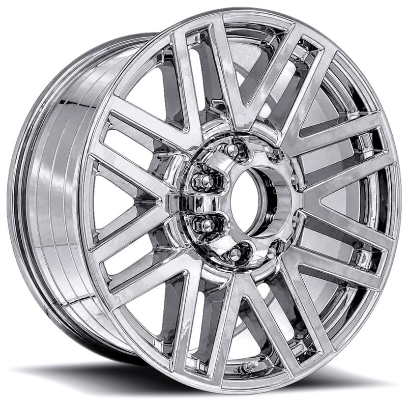 22x9 ford super duty replica wheels chrome w/ open-end cap fr751 8x170 40mm