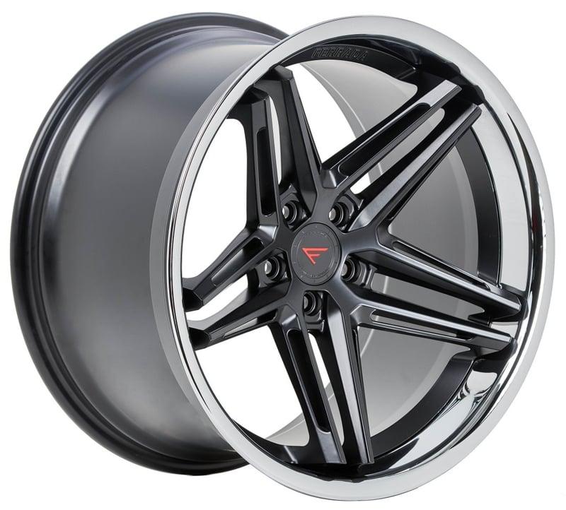 19x10.5 ferrada cm1 matte black w/ chrome lip 5x114.3 25mm (custom)