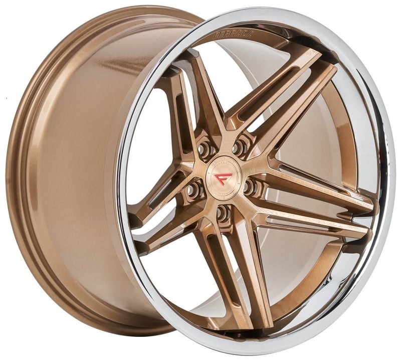 20x11.5 ferrada cm1 brushed cobre w/ chrome lip 5x4.5/114.3 15mm