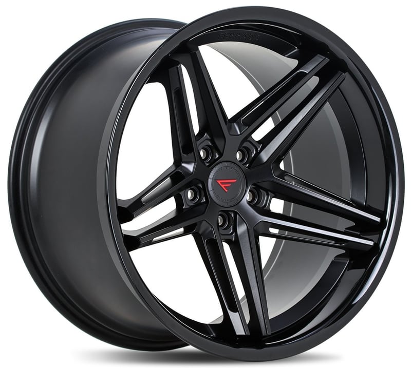20x11 ferrada cm1 matte black w/ gloss black lip 5x112 45mm