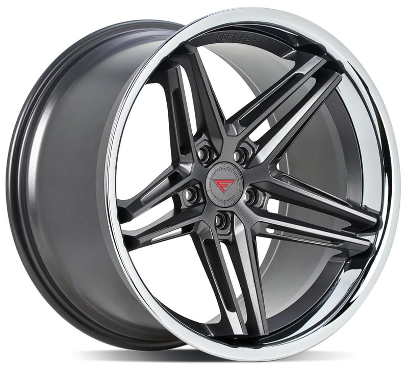 20x11.5 ferrada cm1 matte graphite w/ chrome lip 5x112 30mm