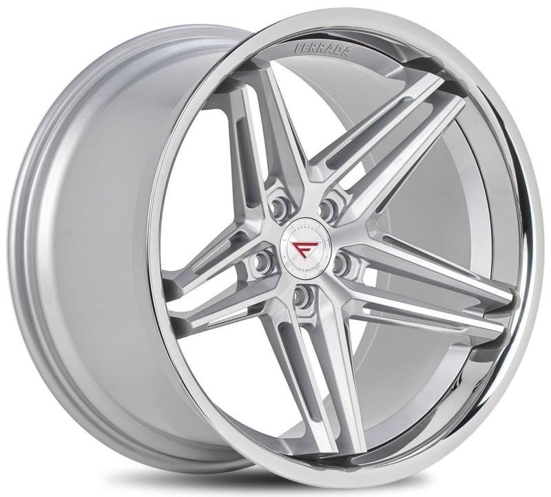 20x9 ferrada cm1 machined silver w/ chrome lip 5x4.5/114.3 25mm