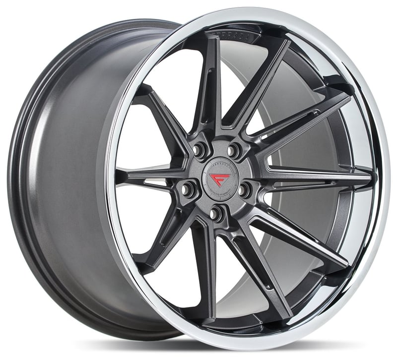 19x10.5 ferrada cm2 matte graphite w/ chrome lip 5x120 25mm