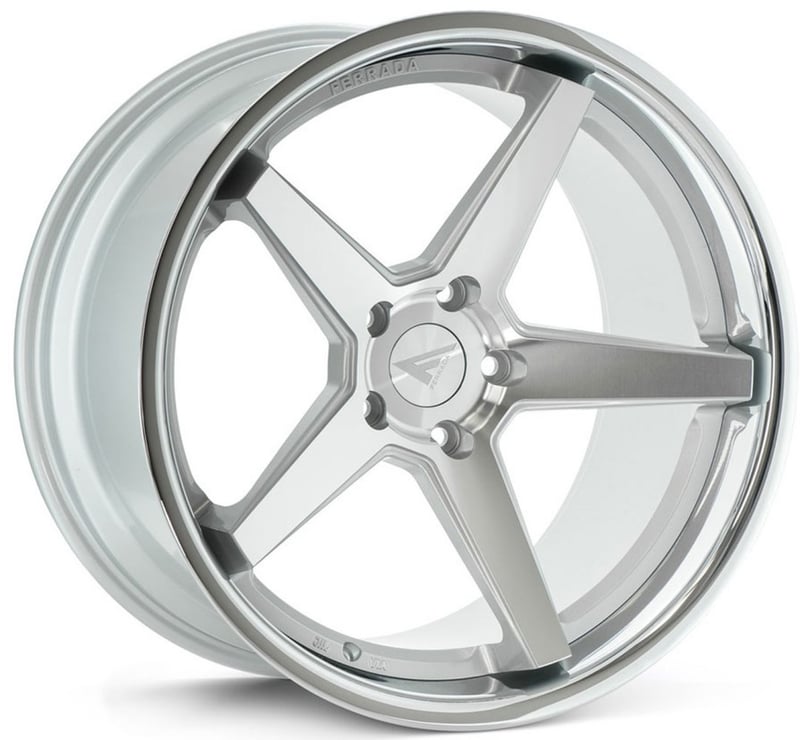 19x8.5 ferrada fr3 machine silver w/ chrome lip 5x120 33mm