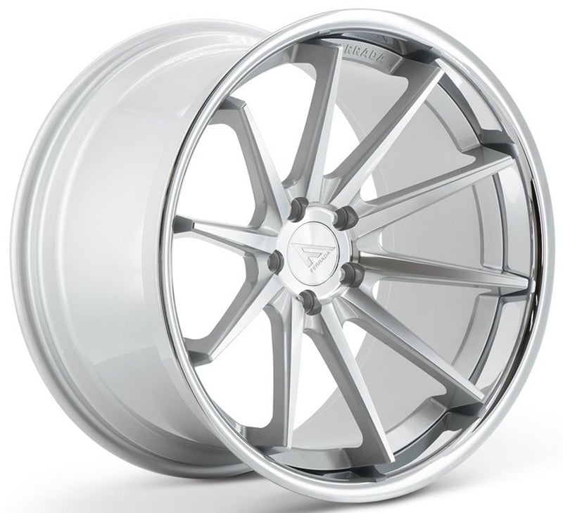 19x9.5 ferrada fr4 machine silver w/ chrome lip 5x4.5/114.3 40mm