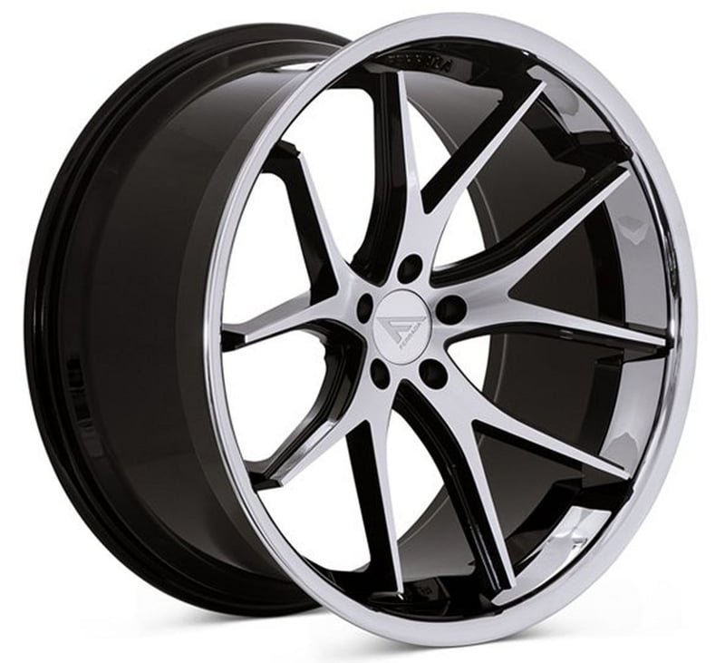22x11 ferrada fr2 machine black w/ chrome lip 5x112 10mm