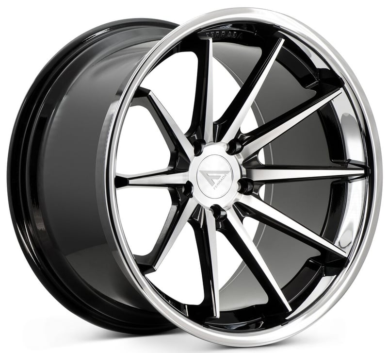 22x10.5 ferrada fr4 machine black w/ chrome lip 5x4.5/114.3 42mm