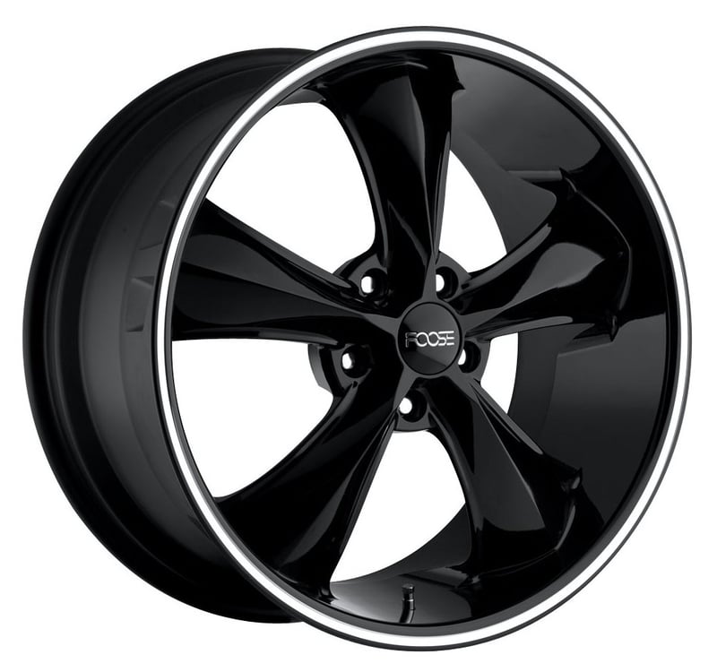 18x8 foose legend gloss black w/ lip groove f104 5x4.5/114.3 1mm