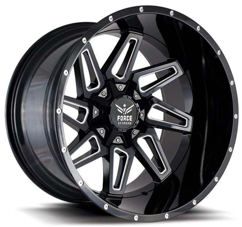22x12 force off-road f02 black milled (* may require trimming) 8x170 -44mm